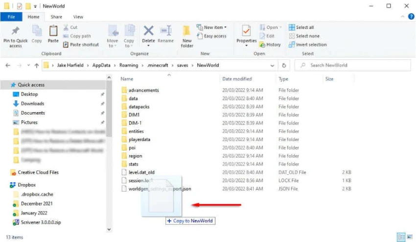 สำรองและย้ายโลก Minecraft Java ไปคอมใหม่โดยไม่เสียข้อมูล