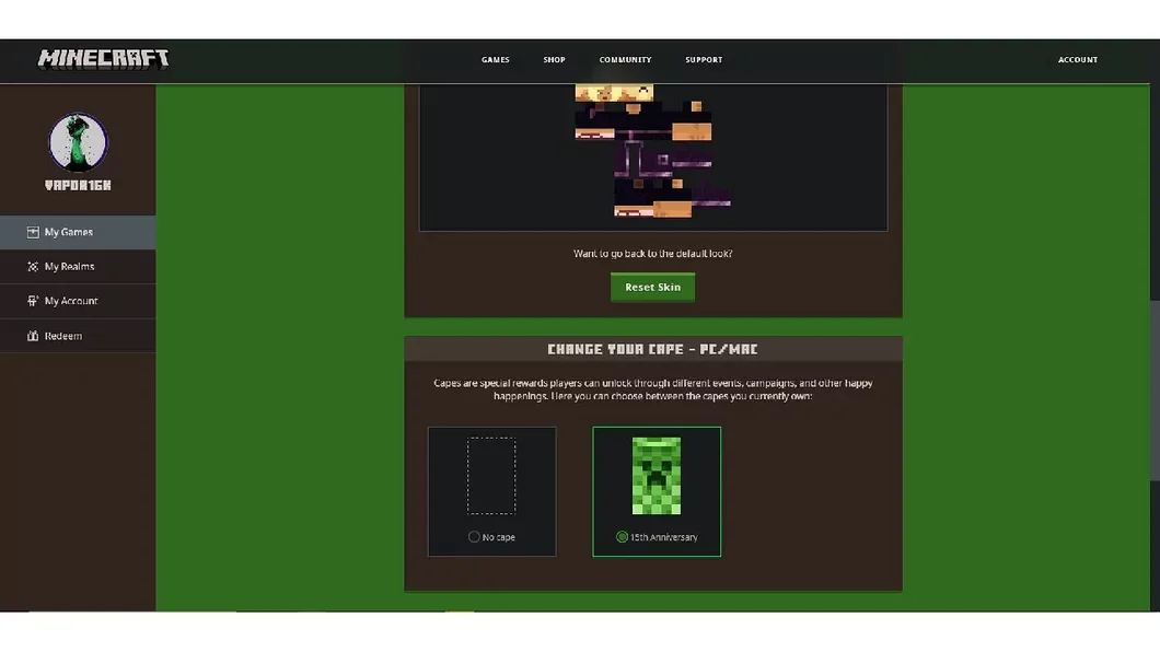 ผ้าคลุม Minecraft ไม่ขึ้นหลัง Redeem ตรวจสิทธิ์และการแสดงผล