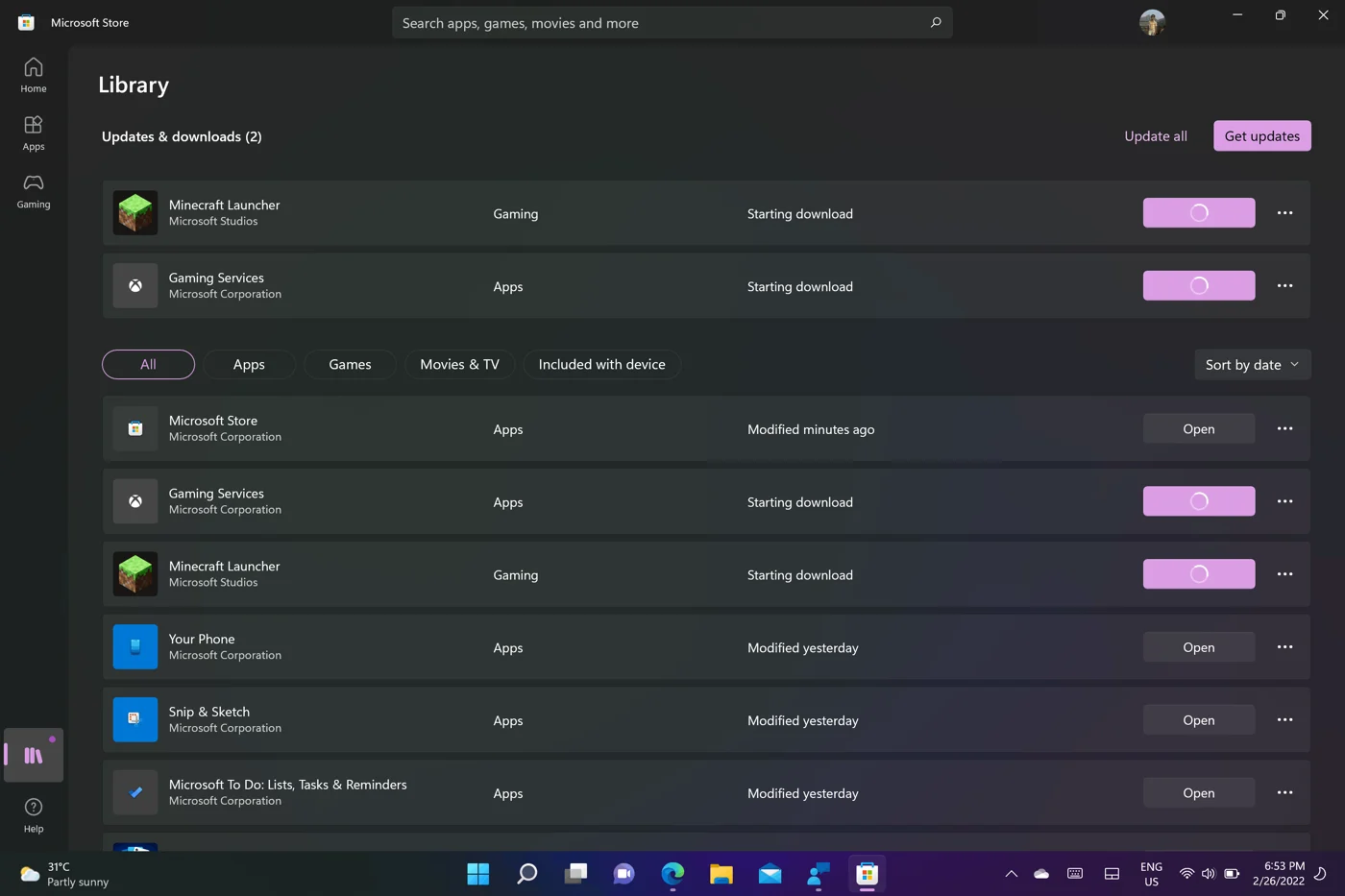 Microsoft Store ดาวน์โหลด Minecraft ค้าง Pending หรือติดตั้งไม่ได้