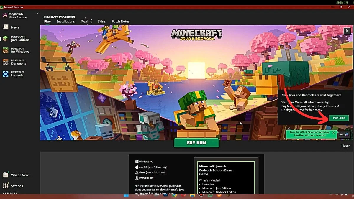 Minecraft ขึ้น Buy Now หรือ Play Demo ทั้งที่ซื้อแล้ว แก้อย่างไร