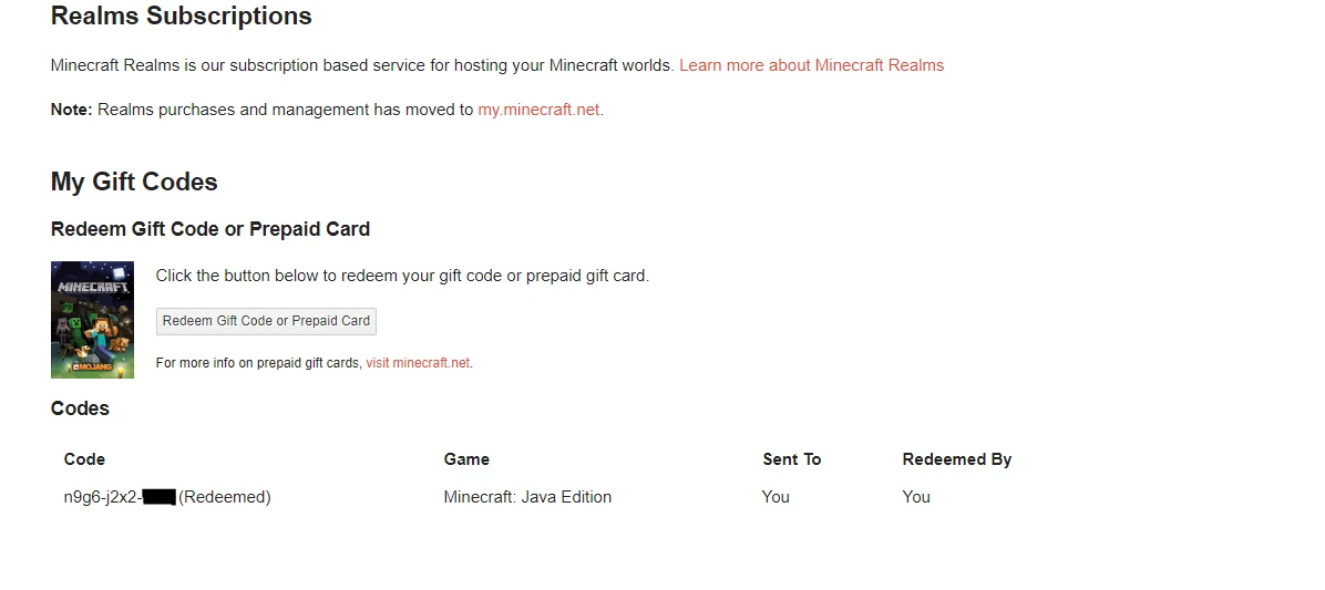 Minecraft Redeem ไม่ผ่าน: Code already redeemed, Invalid code และประเทศไม่ตรง